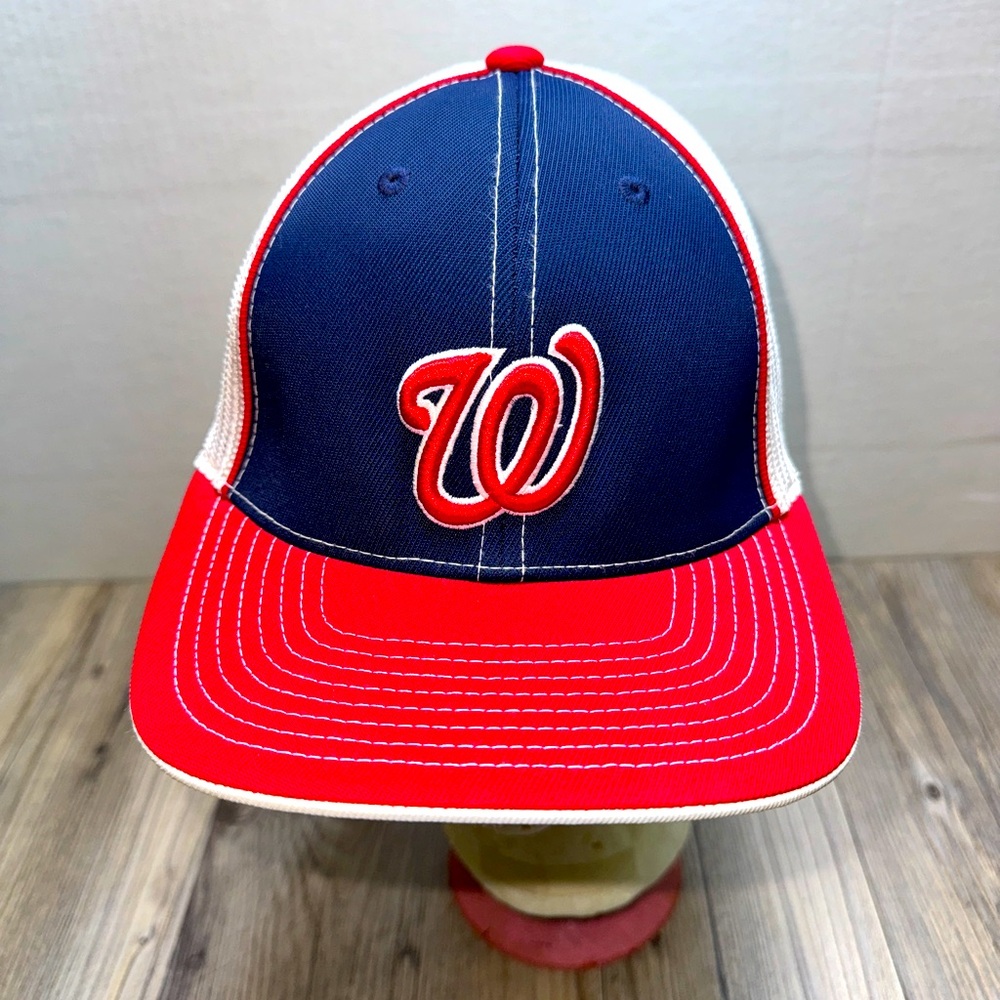 Washington Nationals Hat Fitted Men’s Sm/M 6 7/8-7 3/8 Blue Red MLB Baseball Cap